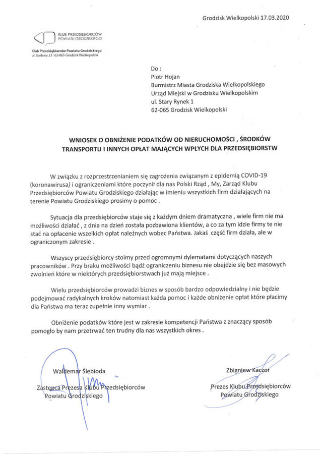 Informacja do lokalnych władz – ŚRODKI WSPOMAGAJĄCE PRZEDSIĘBIORCÓW